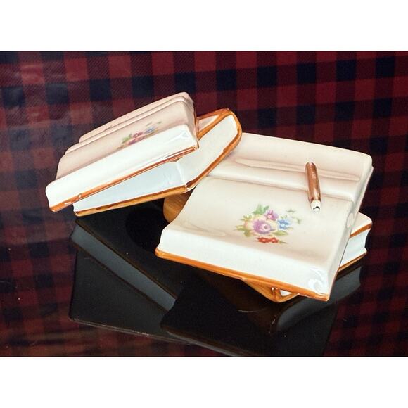 Pair Antique Porcelain Books Bernasconi AF South Post-Bidg. L Naples Italy - Picture 8 of 8